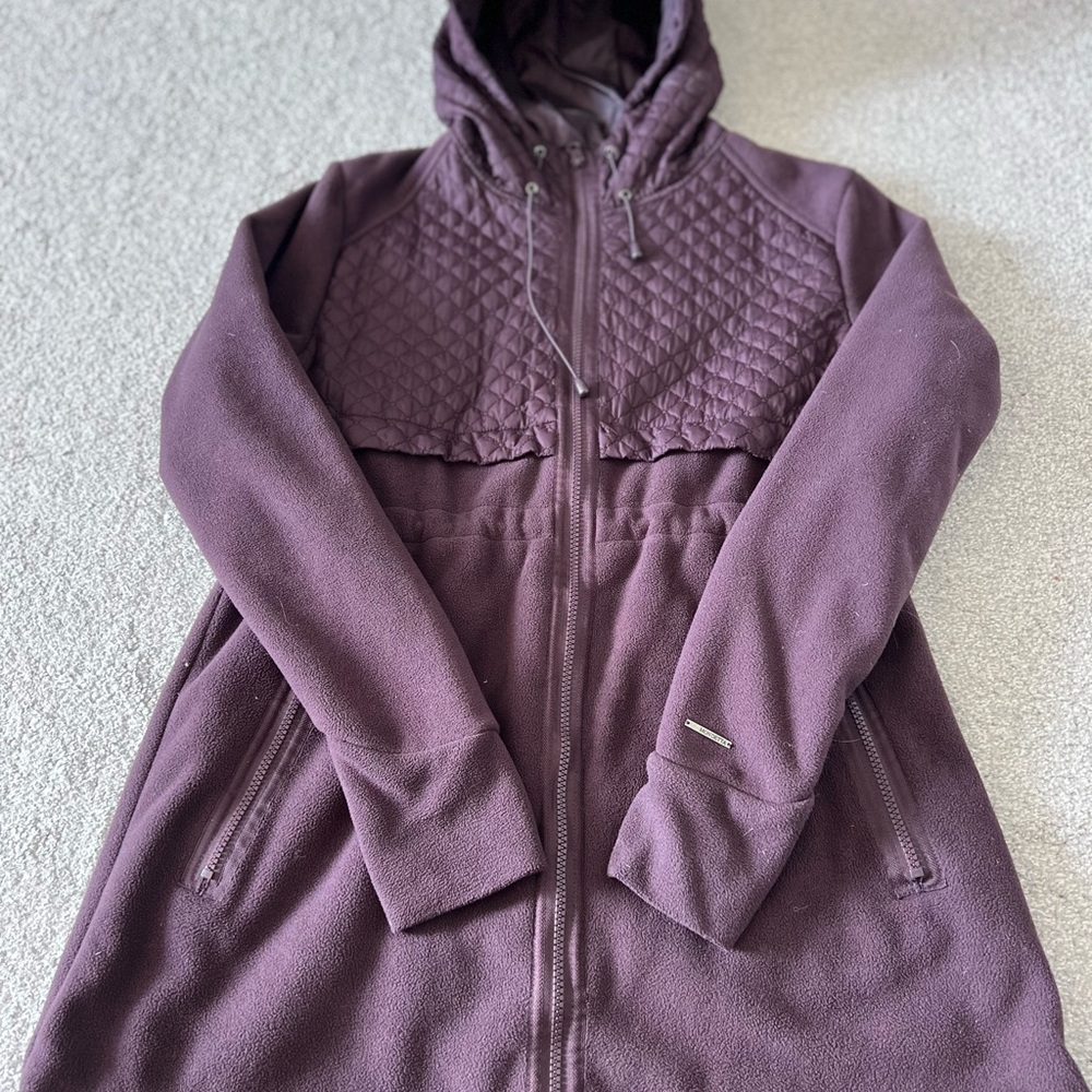 Purple Quilted Hooded Jacket